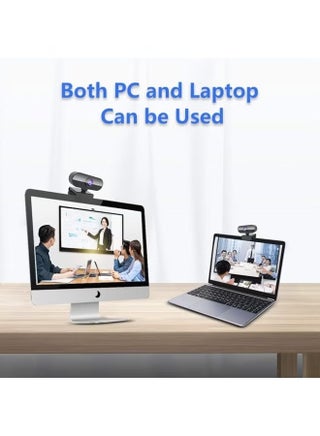 كاميرا ويب USB بدقة فول HD 1080بكسل مع ميكروفون، كاميرا بث مباشر مزودة بعدسة زجاجية وتركيز تلقائي، كاميرا ويب قابلة للتعديل للمؤتمرات المرئية والفصول عبر الإنترنت على أجهزة الكمبيوتر بماك - view 5